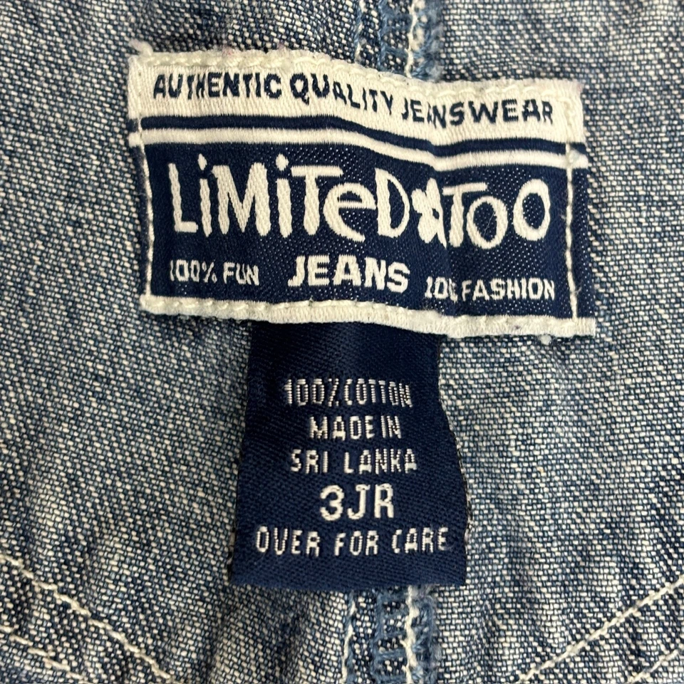 Mono a rayas laterales Limited Too para mujer talla 3 azul lavado oscuro vaquero Foto 2 de 3