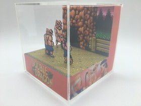 Double Dragon NES Abobo Brawl Shadow Box Diorama Cube