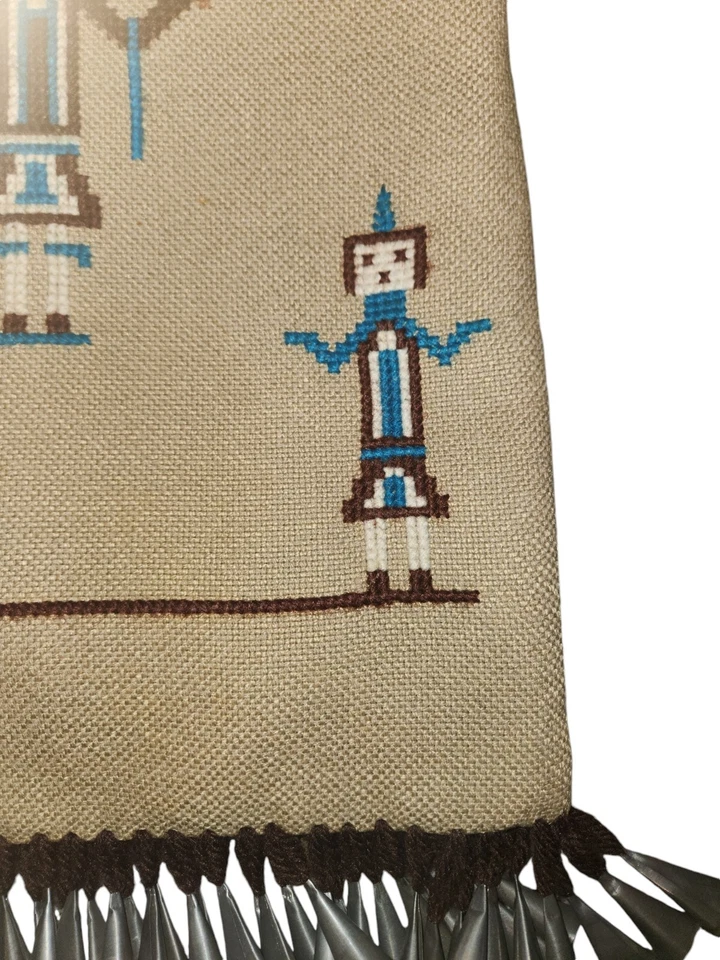 Bolso Navajo Yei vintage punto de cruz con flecos de hojalata bolso Strike-a-light Foto 4 de 4