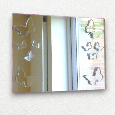 Schmetterlinge Kunst rechteckige Acryl Spiegel, maßgeschneiderte Größen & Gravurdienste