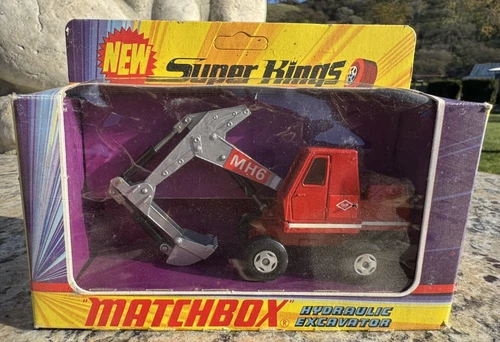 1971 Lesney Matchbox SUPER KINGS Hydraulic Excavator diecast NRFB toy !!