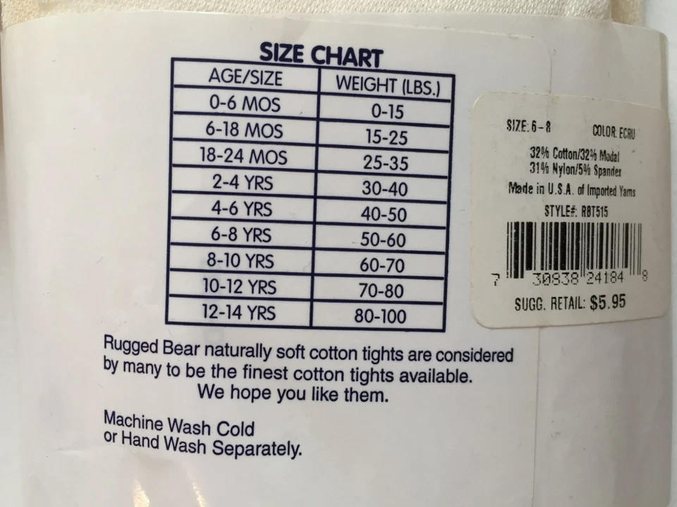 Niñas ~ LOTE de medias de nailon de algodón marfil de peso medio (talla 6-8) y calcetines (talla 3-6)  Foto 2 de 3