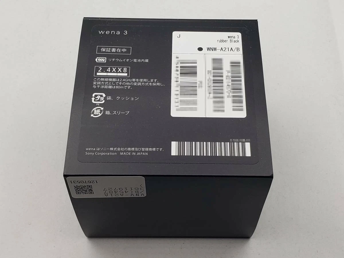 SONY wena Smart Watch 3 WNW-A21A/B rubber Black IOS Android