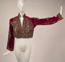 OTTOMAN EARLY 19TH C SILK VELVET JACKET W GOLD WORK DETAIL FR SHARPE COLLECTION