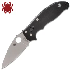 Spyderco Manix 2 CPM-S30V Stonewashed Plain Blade Black G10 Handles C101GP2