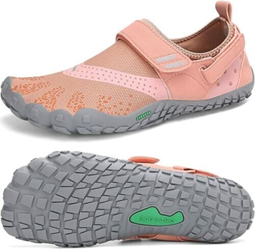 SAGUARO Zapatos Descalzos Unisex Trail Running Senderismo Caminar Rosa Talla 36 UK 3.5