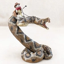 Real Mouse Resin Rattlesnake Cowboy Round-up Taxidermy Curiosities oddity gift