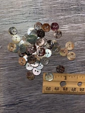 4 dozen (48) iridescent Mother of Pearl Buttons 2 hole 3/8" wide