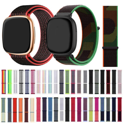 Sport Nylon Loop Armband  Für Fitbit Sense /Sense 2 Versa 3 / 4 Ersatzband Strap