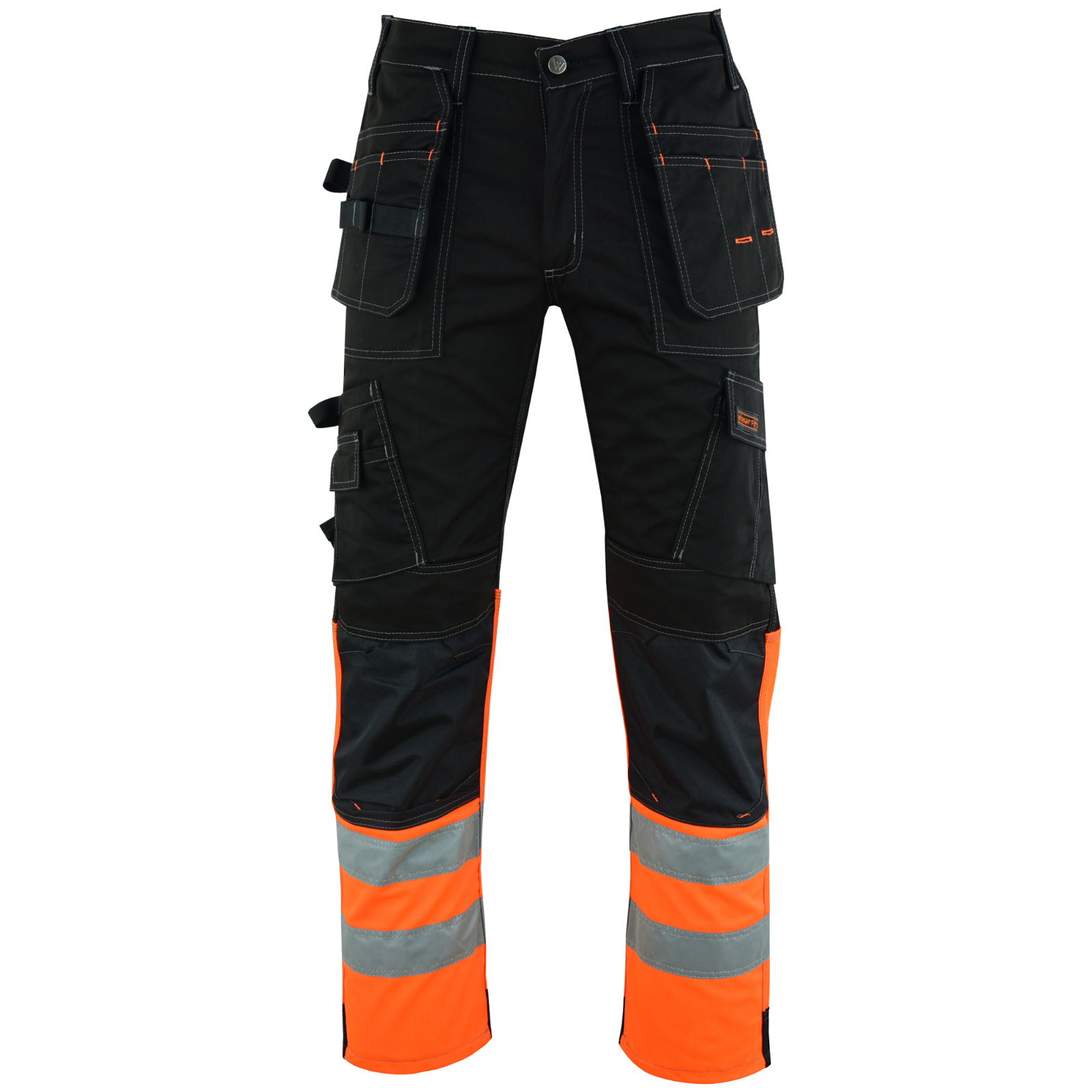 Mens Combat Hi Viz Orange Work Trouser with Cargo Holster Pocket Work