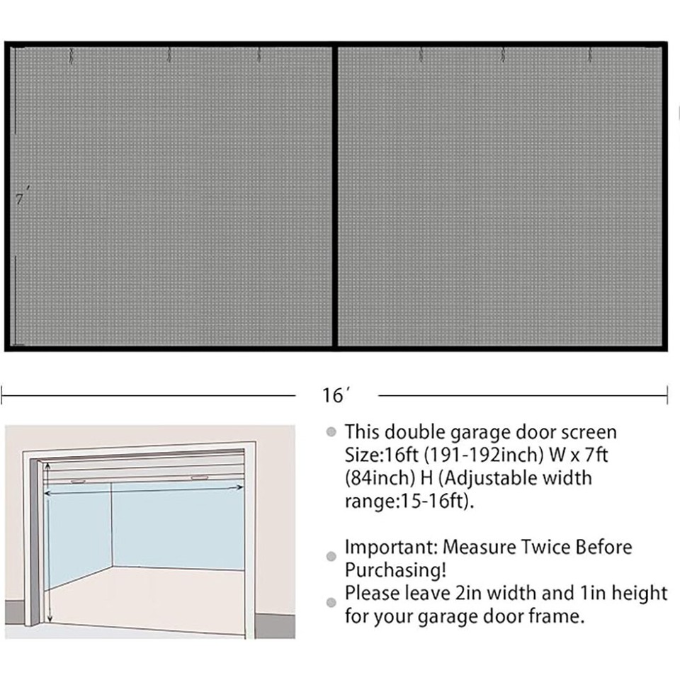 Magnetic Garage Door Screen 9x9ft For 1 2 Car Doors Egypt - View #3