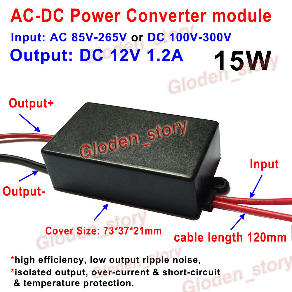 AC-DC Converter 110V 120V 220V 230V to DC 12V 1.2A 15W Mini Power Supply  Module