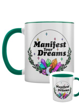 Manifest Your Dreams Tasse grün innen zweifarbig