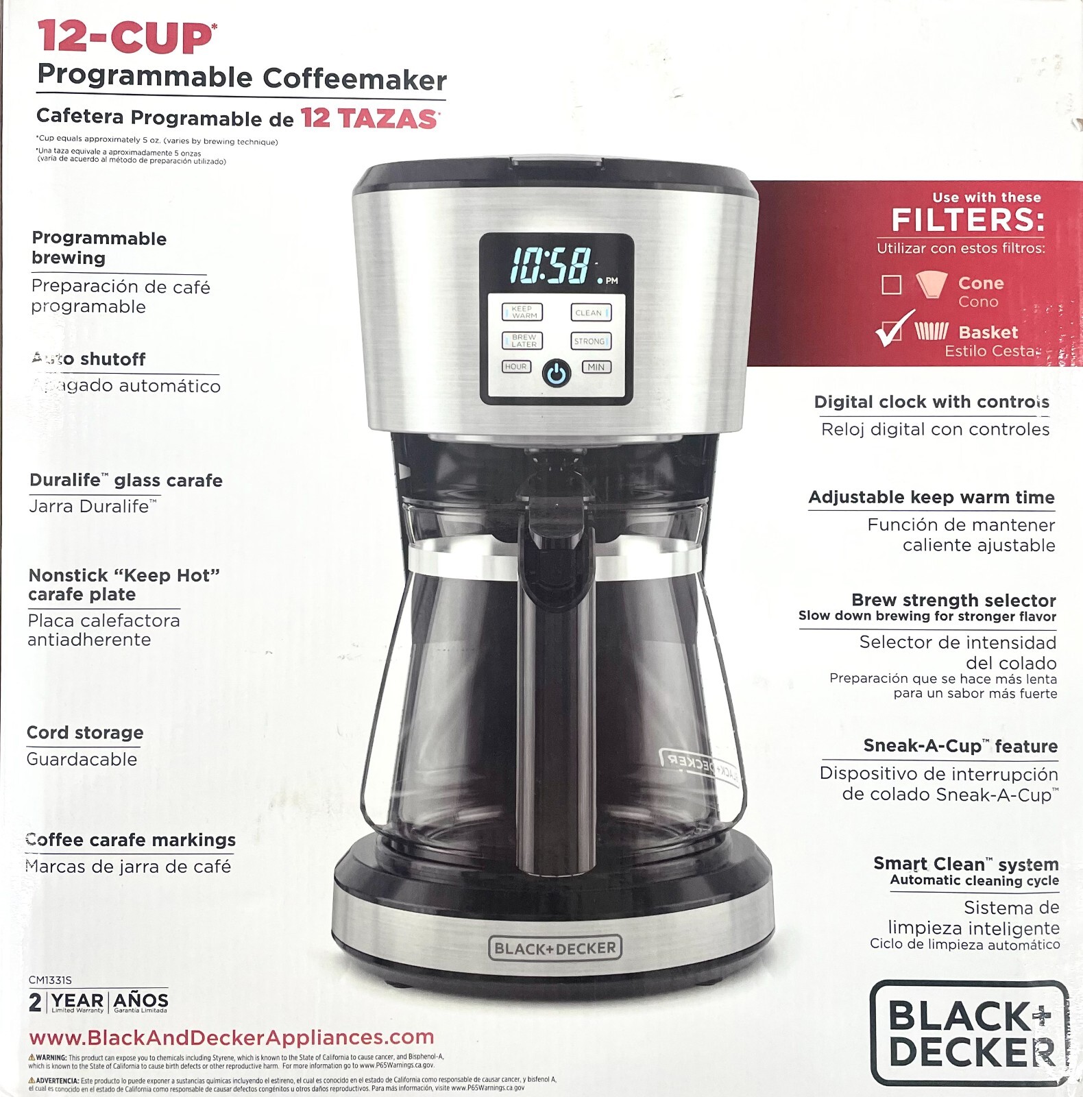 BLACK+DECKER CM1331S1, 12Cup, Silver Programmable Coffee Maker eBay