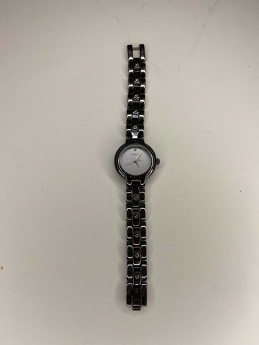 🍊 WOMENS SILVER TONE LINK VINTAGE GUESS WRIST WATCH 5.5" WORKS G65862L EUC M0 - Picture 2 of 4