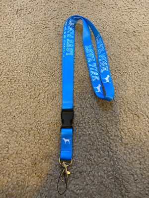 Victoria's Secret Lanyard Fashion Strap Love Pink Keychain Long Style Blue White