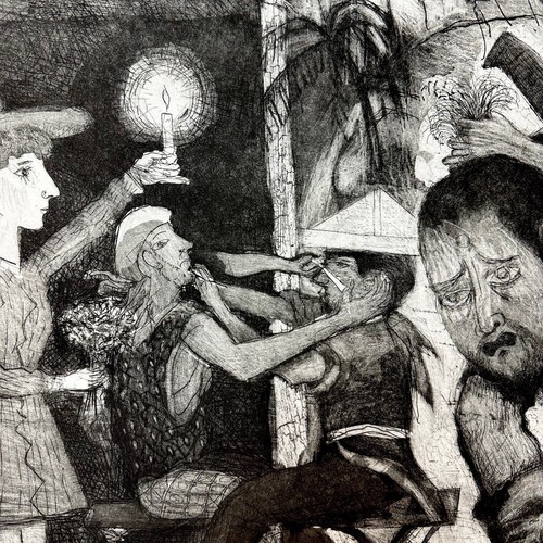 A MANICHEIST DREAM Engraving/mixed intaglio print by David Driesbach 1992 Proof - Picture 3 of 6