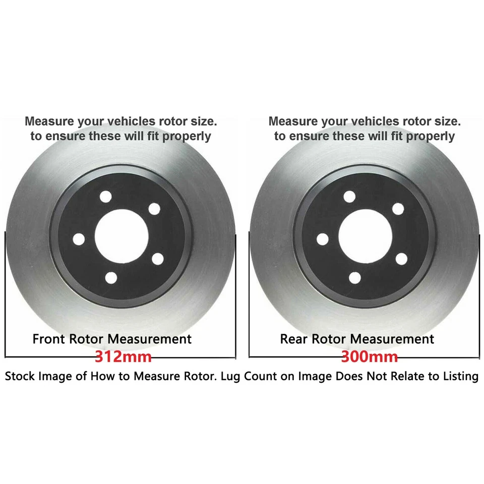 10pc Front Rear Drilled Rotors Brake Pads for 2003-2006 Mercedes-Benz E500 Base - Image 2 of 4
