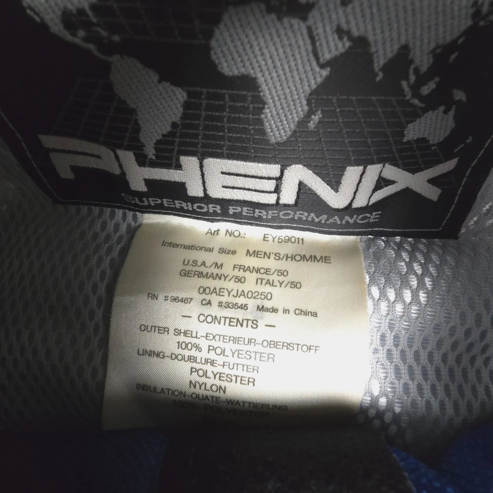 Phenix Jacket Mens MEDIUM Blue Long Sleeve Full Zip Ski snow Winter Size M - image 4 of 4