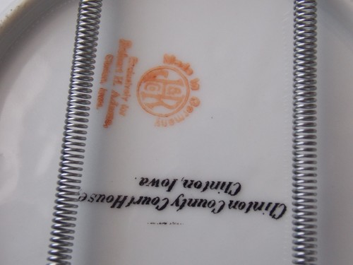 Clinton Iowa IA Souvenir China dish (lot25) COUNTY CLINTON COURT HOUSE - Picture 5 of 6