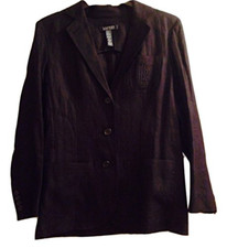 Ralph Lauren Black Linen Blazer Jacket Size 4 MSRP: 199.00