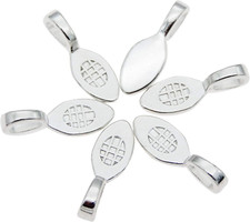 100Pcs Silver Glue on Bail Charm Pendant Earring Bails for Glass Tile DIY Pendan