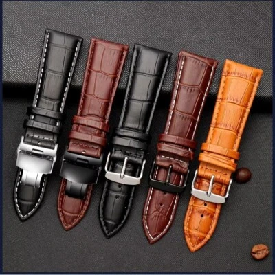 Bracelet de Montre Ceinture Serpent Boucle Papillon 18-19-20-21-22-23-24-26-28mm - Photo 1/4
