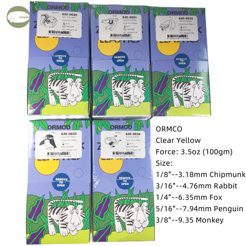 1000 élastiques Orthodontiques ORMCO Zoo Park - Bands Dentaires 2oz à 8oz - Neuves