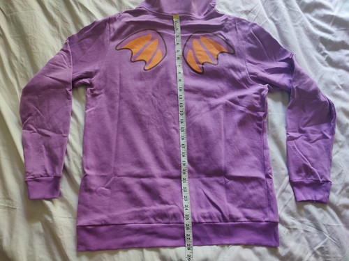 Pusheen Cat Bat Hoodie Sweatshirt Pullover Purple Womens Large Unisex Ears - Picture 7 of 7