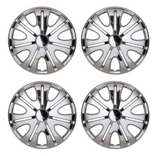 15 Inch Black Chrome Wheel Covers Snap On Full Hub Caps Fit R15 Tiresteel Rim