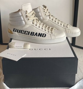 Gucci Nuevo Ace Alta Superior Zapatillas para hombre Talla 10 EE. UU. Gucci  banda de color blanco/dorado | eBay