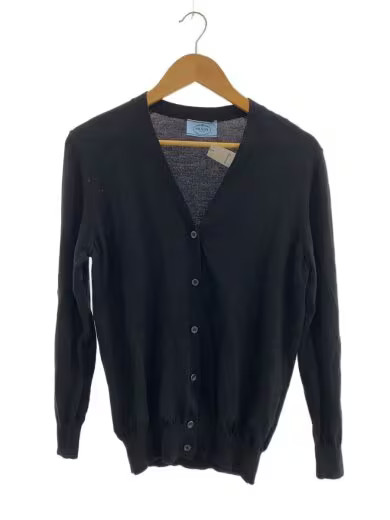 PRADA/Cardigan (Lightweight)/Size 42/Wool/Black/Solid/dna525 s111 1cm2
