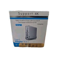 15 in 1 USB C Docking Station 4K at 60Hz HDMI DisplayPort Hub USB A RJ45 SD...