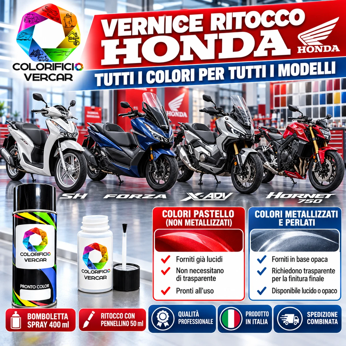 PINTURA DE RETOQUE HONDA MOTO TODOS LOS CÓDIGOS SPRAY Y PINCEL