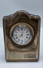 Horloge de bureau analogique à quartz en argent sterling R. Carrs 105,1 g