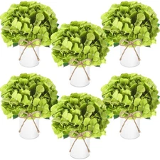 6 Sets Flower Table Centerpieces Sage Green Artificial Wedding Faux Hydrangea...