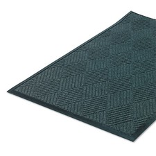 Super-Soaker Diamond Wiper/Scraper Mat Rectangular Slate Green Carpeted Surface