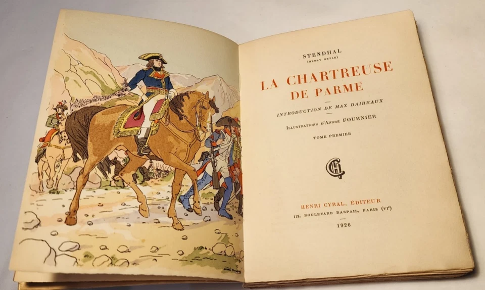 1926 LA CHARTREUSE DE PARME by STENDHAL 2VOL HAND POCHOIR PLATES ! ITALIAN TALE - Image 2 of 4