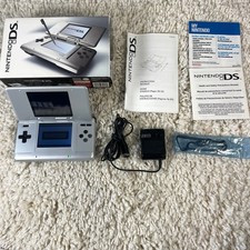 Nintendo DS Original NTR-001 Titanium Silver Handheld System Complete in Box CIB