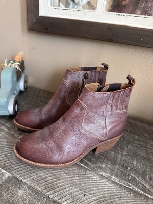 Sofft Ardmore Sand Leather Booties Women's 7.5 Zipper Slip on Cowgirl Brown