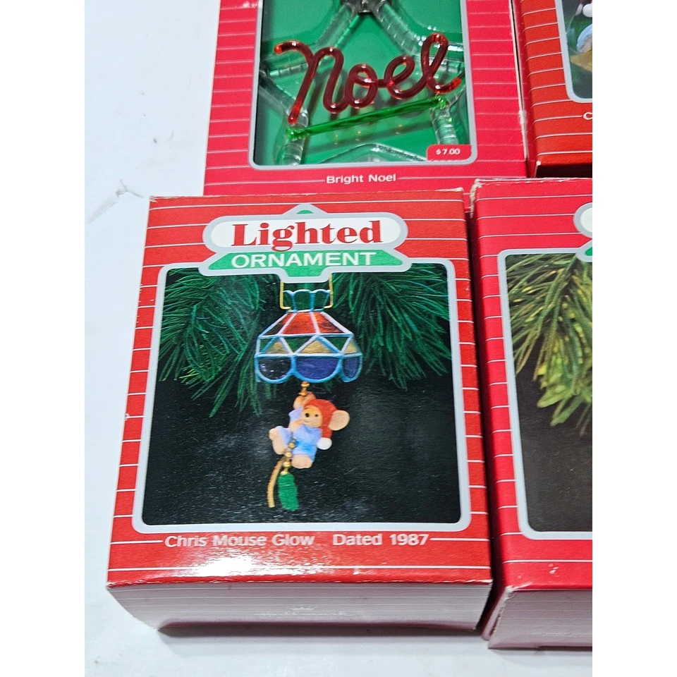 Lote de 6 adornos navideños iluminados con sello de colección Santa Noel Foto 4 de 4