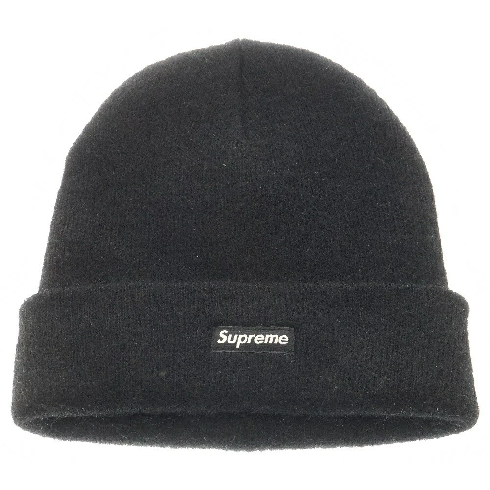 Bonnet mohair Supreme 24Aw noir petite boîte logo chapeau couleur AC716