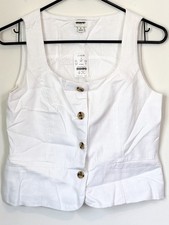NWT J.Crew Scoop Neck Linen-Blend Vest - Size: 2