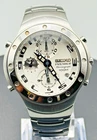 Vintage Seiko Premier Watch Chronograph Alarm Sapphire Crystal  7T32-7H80 Panda