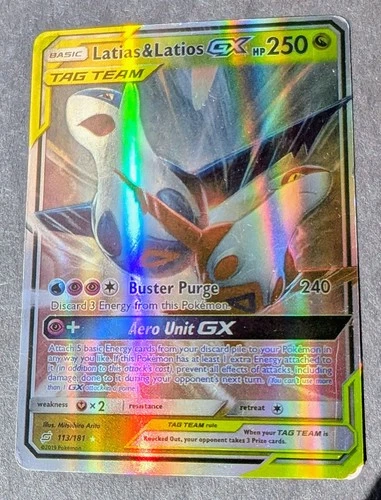 Pokemon Latias & Latios GX Ultra Rare TCG Tag Team Up Card 113/181 Sun & Moon