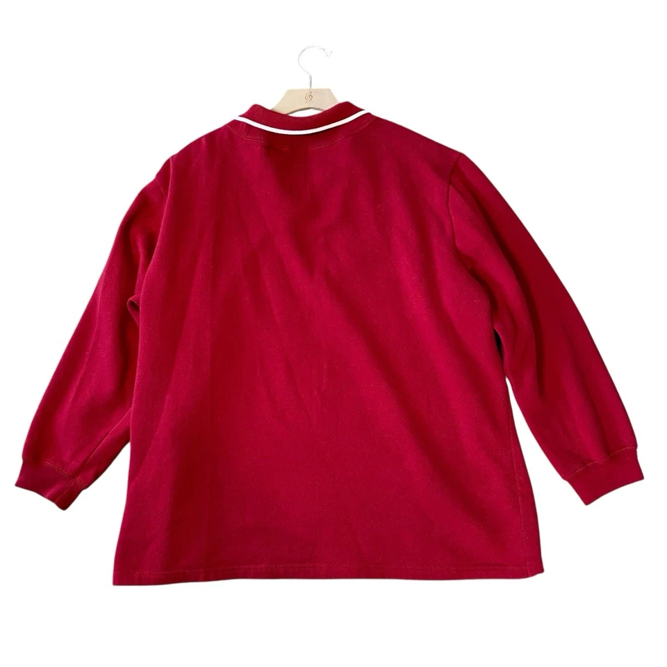 VINTAGE STUDIO PLUS Santa's Sleigh Collared Sweatshirt Size 3X Christmas Granny - Image 4 of 4