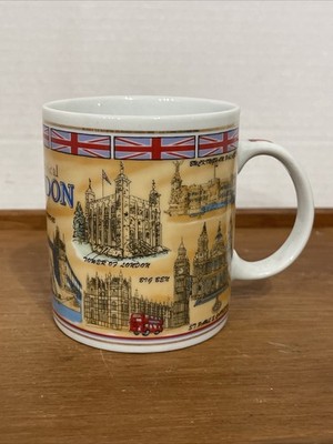 Historical London England Souvenir Mug Coffee Tea Buckingham Palace Tower Abbey