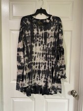 Show Me Your Mumu Mellow Tunic Top Womens L Tie Dye Long Sleeve Flowy Beach