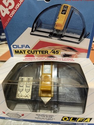 New Olfa Mat Cutter 45° Mount Board Cutter w/ Blade MC-45