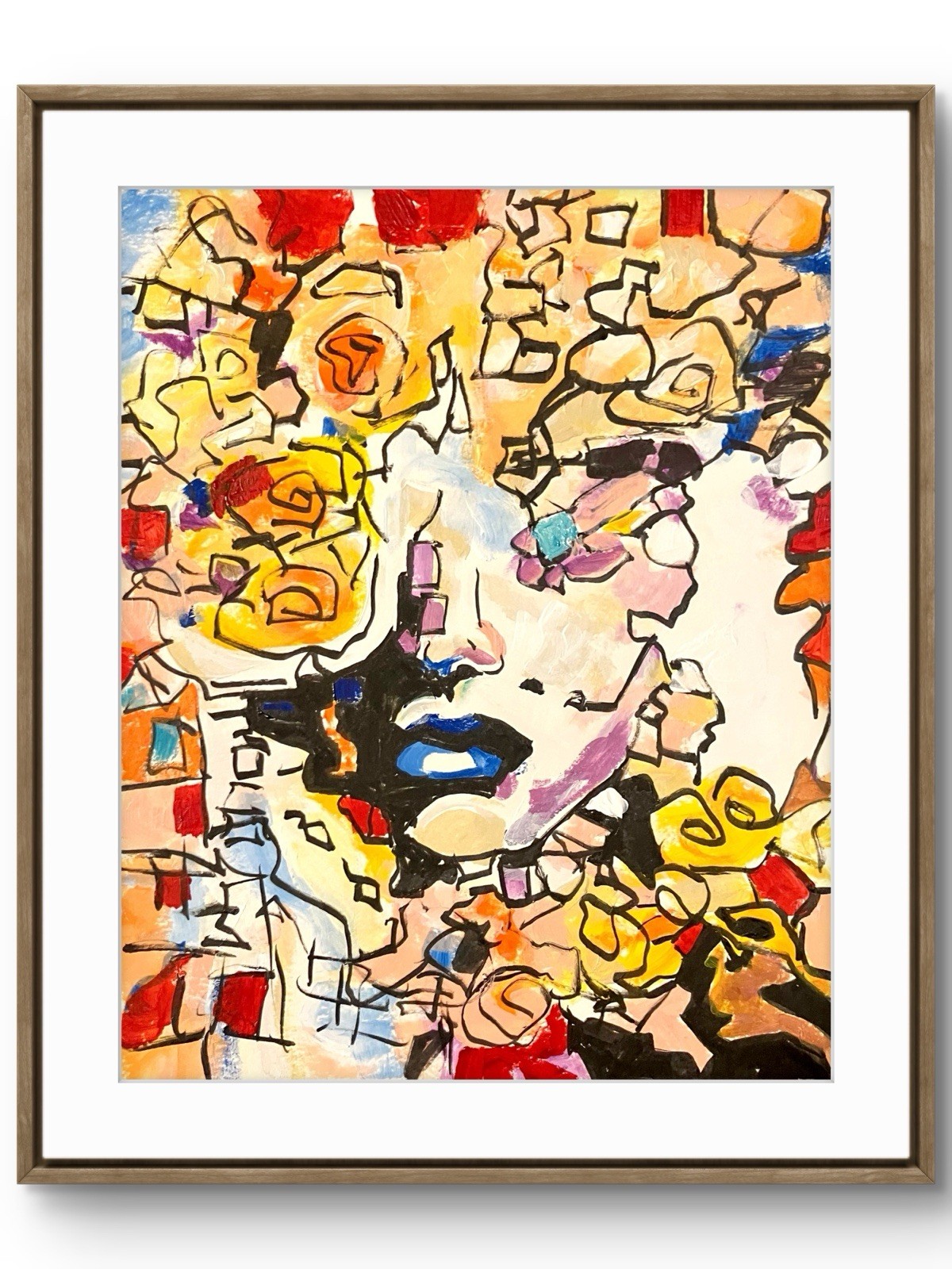 TITA PAINTZ Woman Graffiti Hand Painted Acrylic Paper Art 9x12 Wall Art